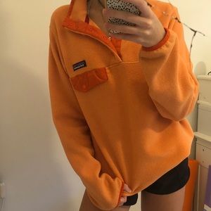 Patagonia orange fleece jacket